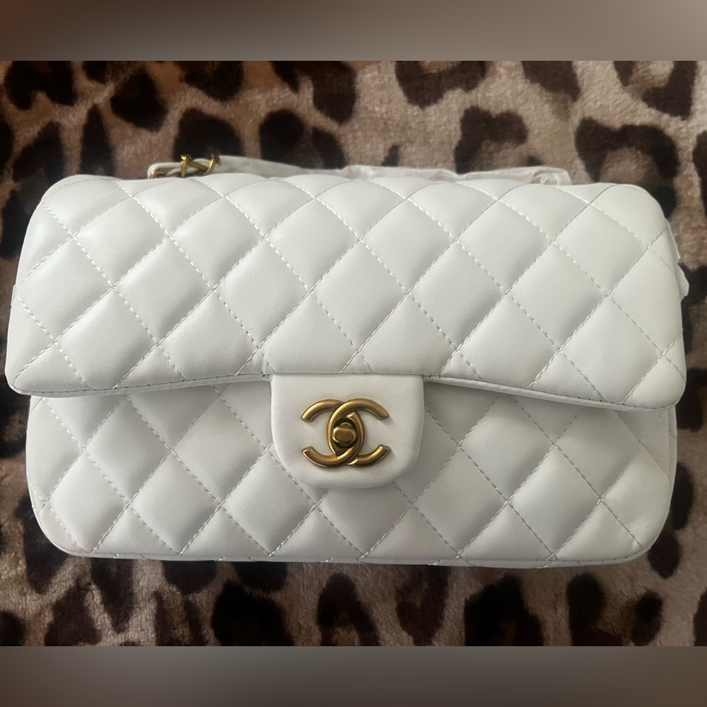 Not Org. White handbag purse NEW chanel LV Gucci